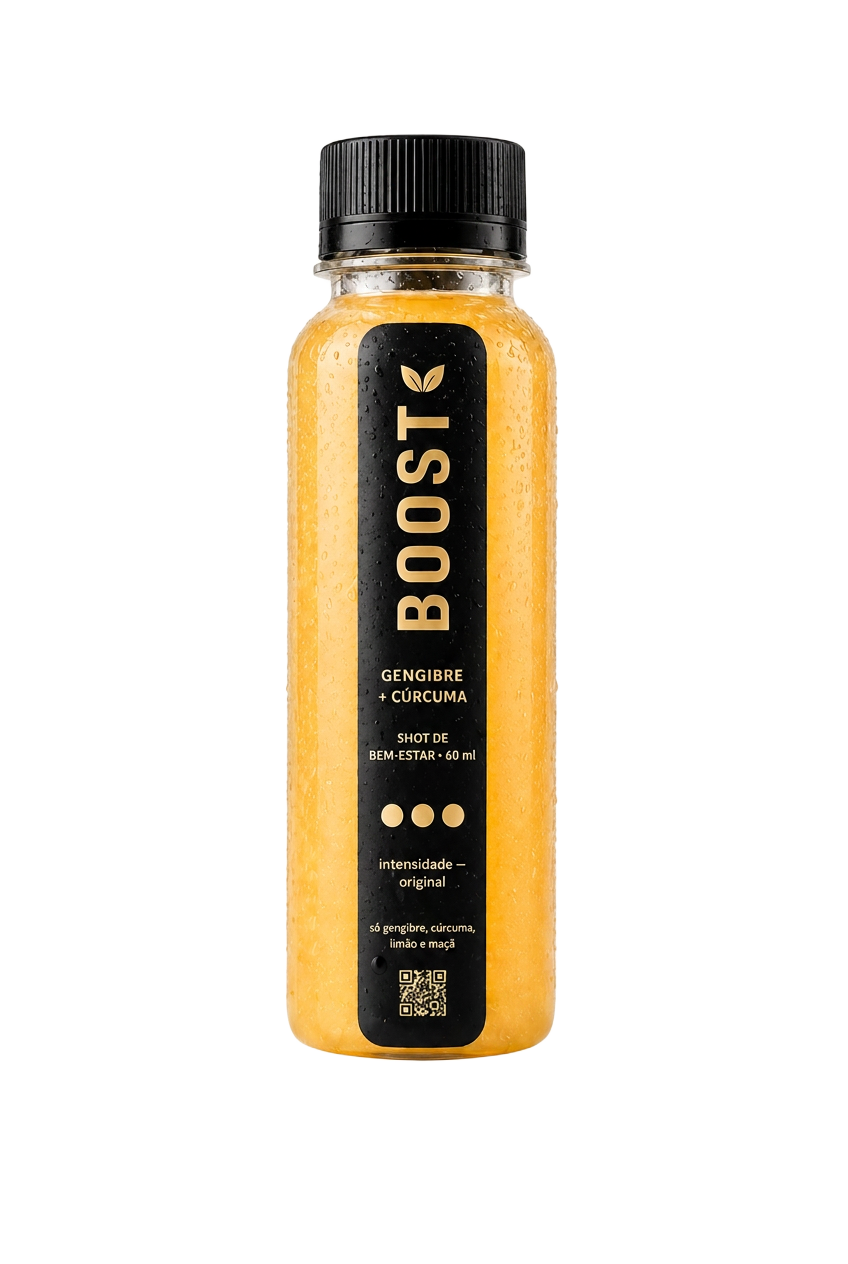 Garrafa Boost de gengibre e cúrcuma