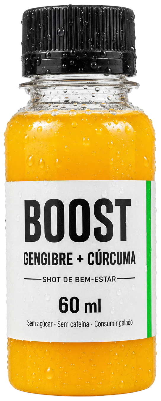 Garrafa Boost de gengibre e cúrcuma